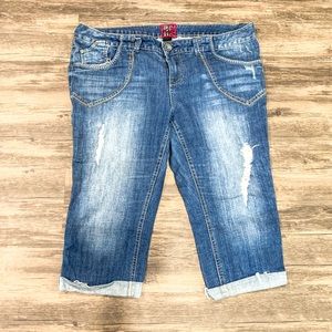 Torrid Distressed Capri Jeans